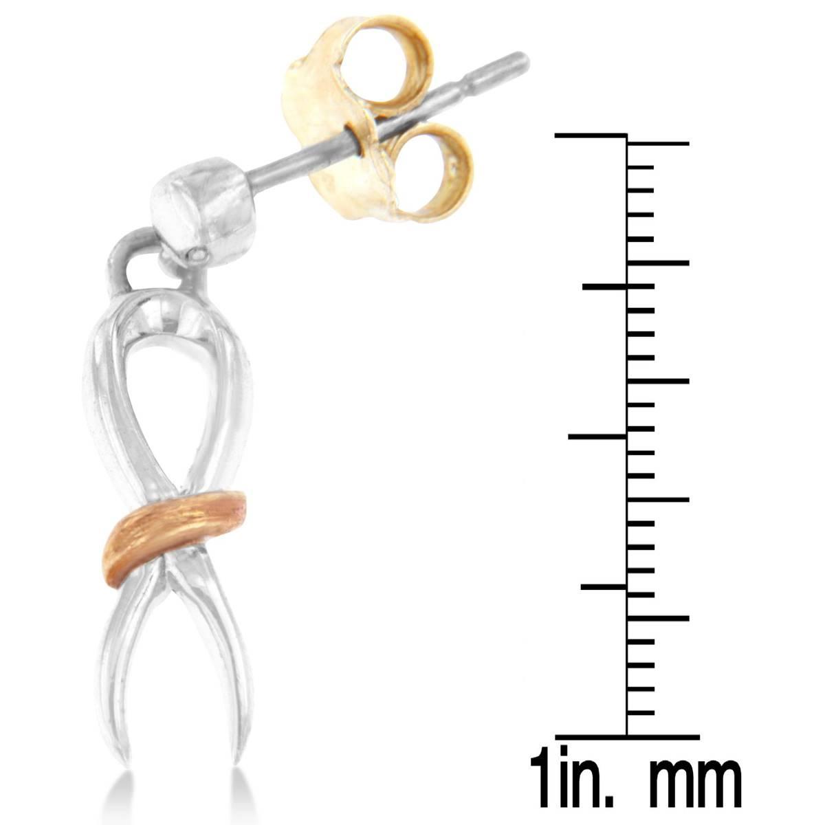 Haus of Brilliance Two-Tone Sterling Silver Ribbon Earrings