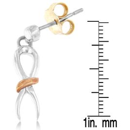 Haus of Brilliance Two-Tone Sterling Silver Ribbon Earrings