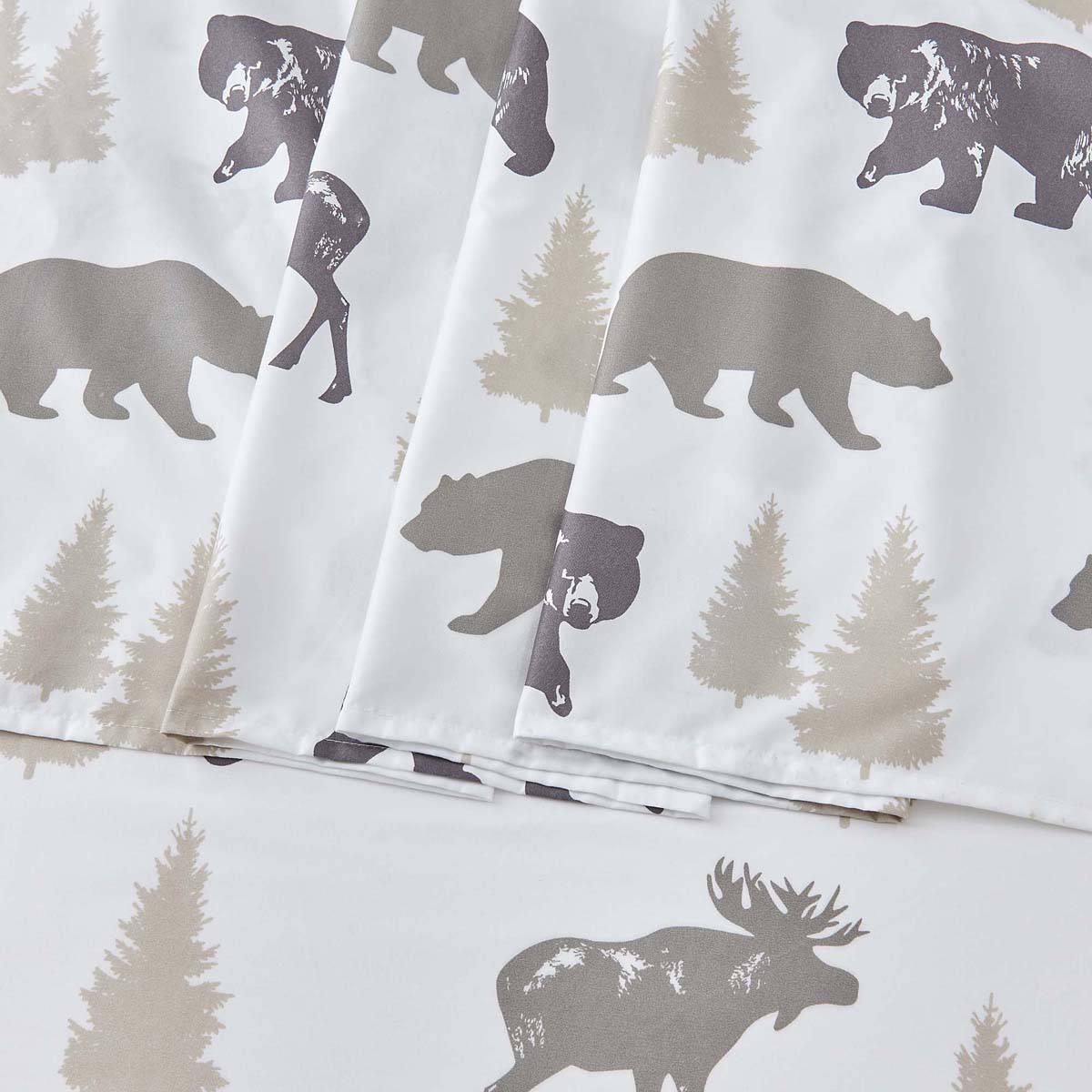 FreshFolds Mountain Ridge Lodge Bears Microfiber Sheet Set