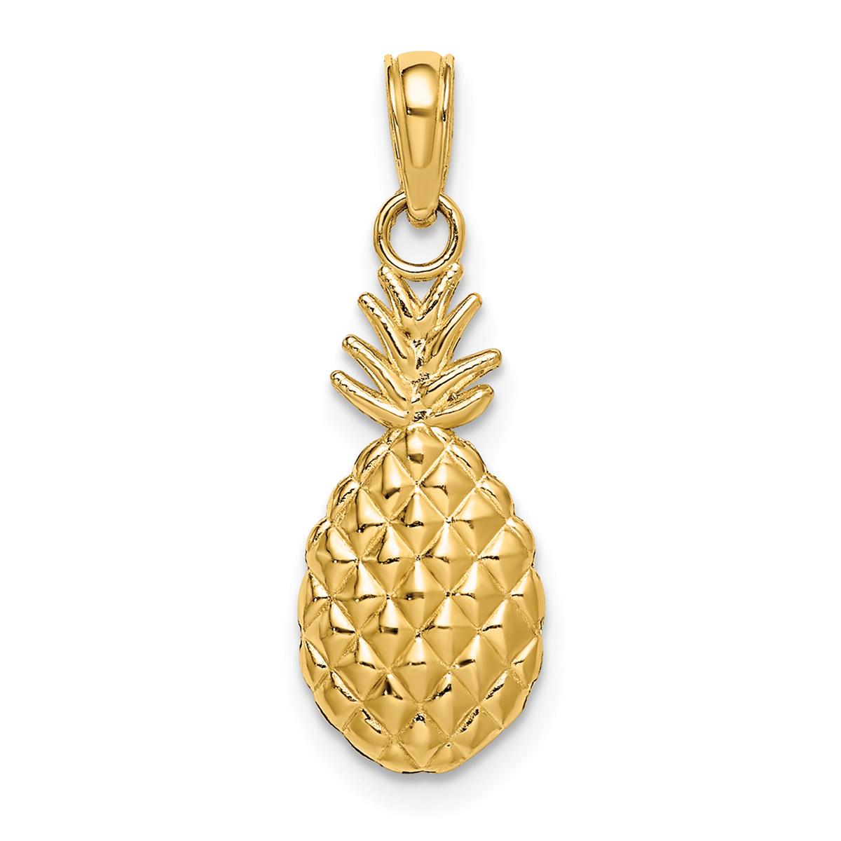 Unisex Gold Classics(tm) 14kt Gold Textured Pineapple Charm