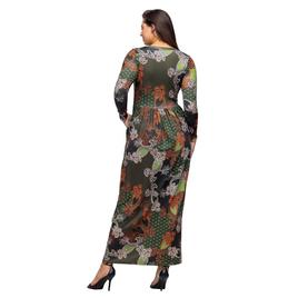 Womens 24/7 Comfort Apparel Green Empire Waist Pocket Maxi Dress