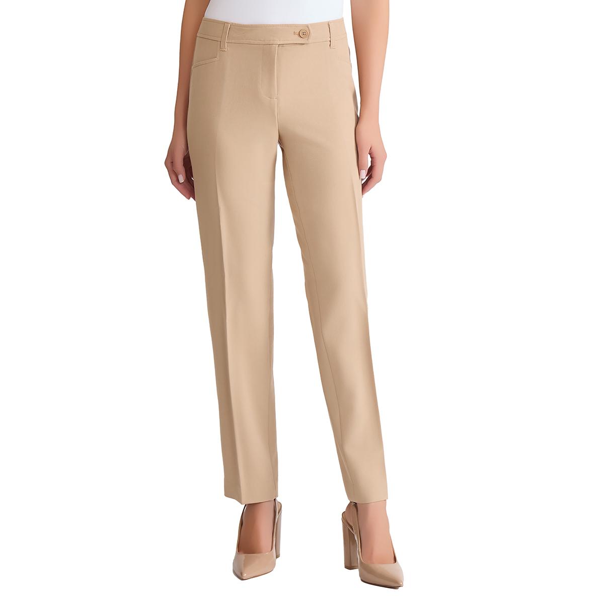 Womens Jones New York Duke Zip Front Slim Leg Bi-Stretch Pants