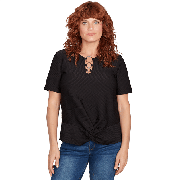 Womens Emaline New Orleans Solid Texture Knit Tee