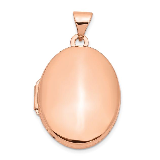Gold Classics™ 14kt. Rose Gold Polished 21mm Domed Oval Locket