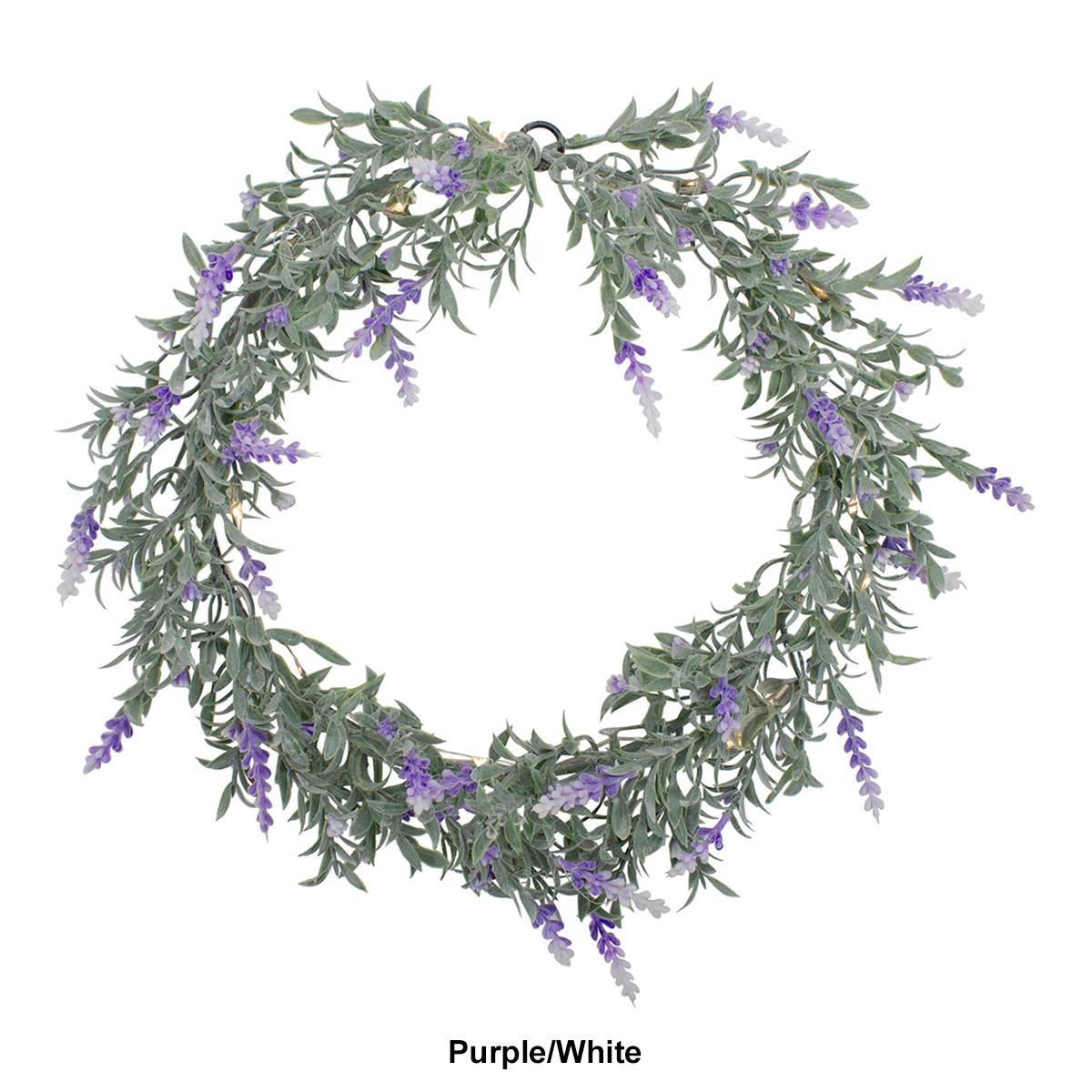 Northlight Seasonal Pre-Lit Battery Operated Lavender Wreath