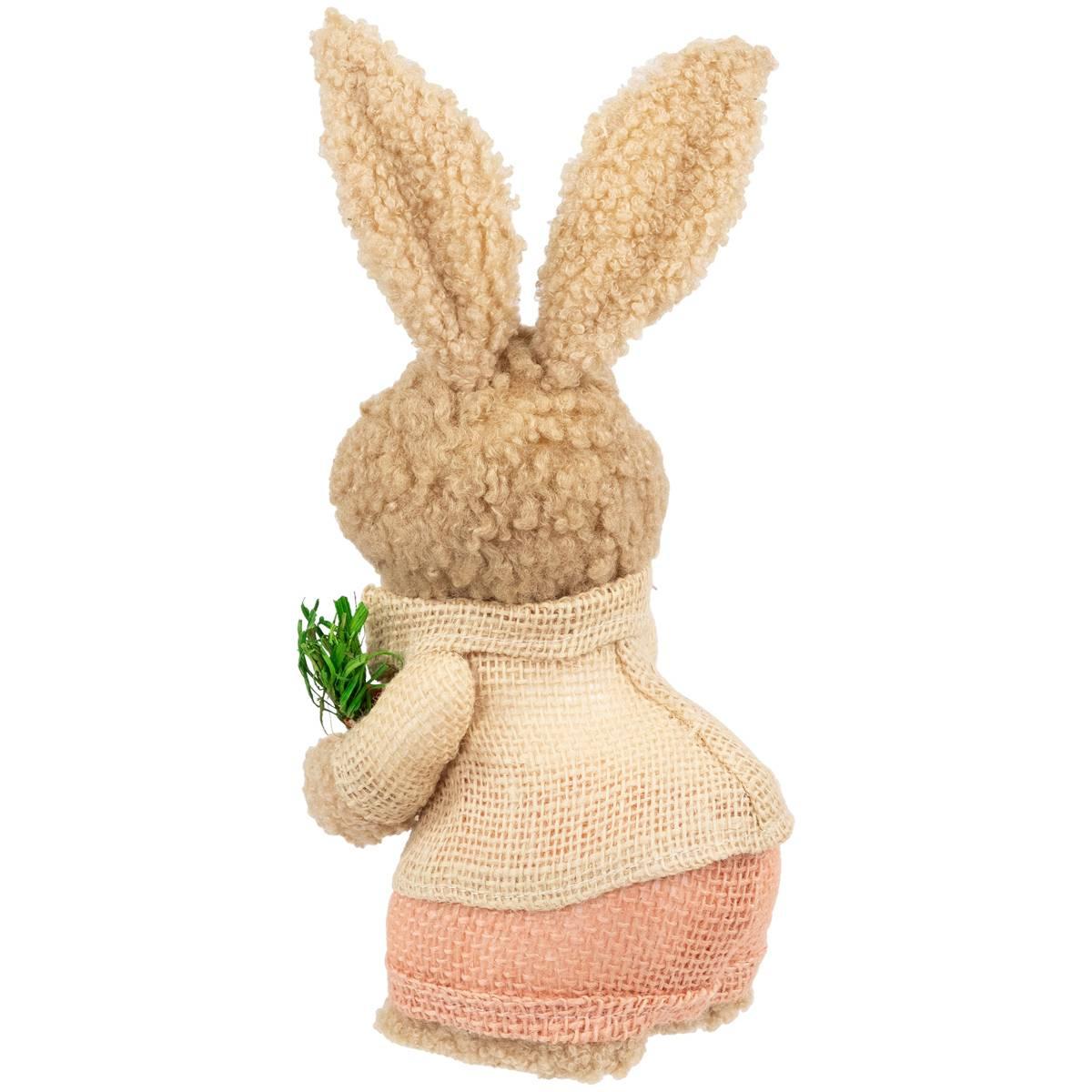 Northlight Seasonal Plush Boy Rabbit w/ Carrots Easter Figurine