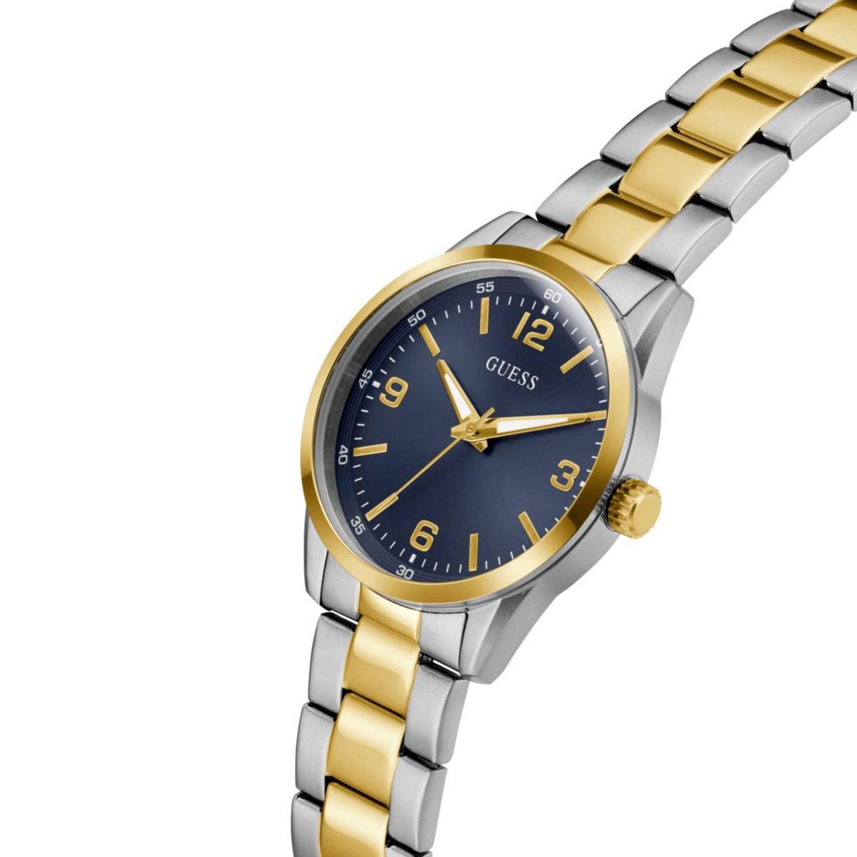 Mens Guess Two-Tone Indigo Sunray Dial Analog Watch - GW0965G4