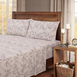 Kathy Ireland 100% Turkish Cotton Flannel Grey Toile Sheet Set