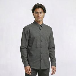 Mens Christian Aujard Regular Fit Stretch Dress Shirt-Olive Print