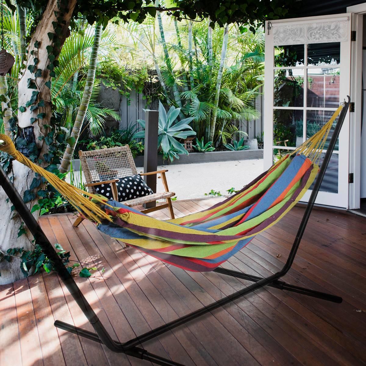 Northlight Seasonal 72in. Striped Cotton Double Brazilian Hammock