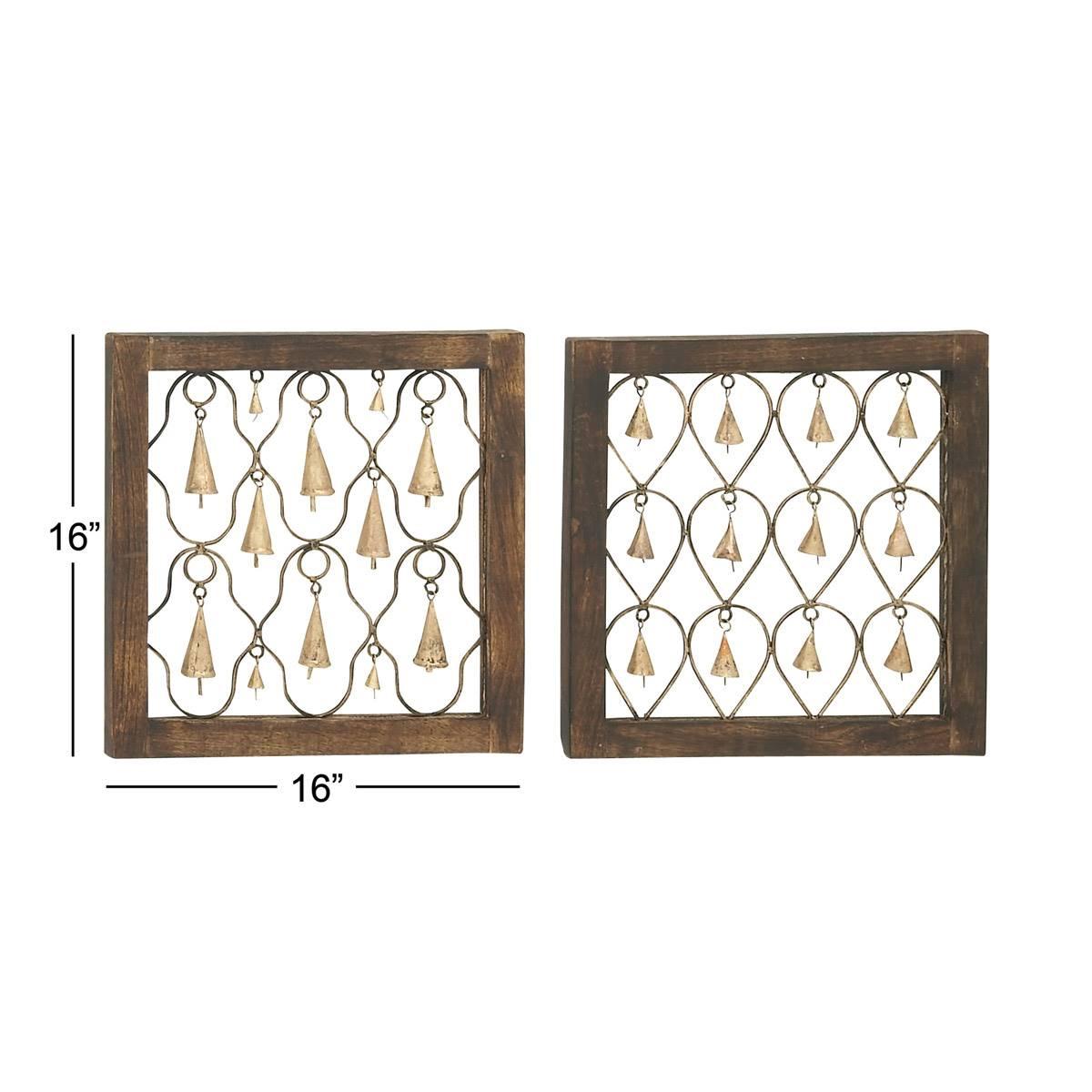9th & Pike® Gold Hanging Bells Wall Decor - Set of 2