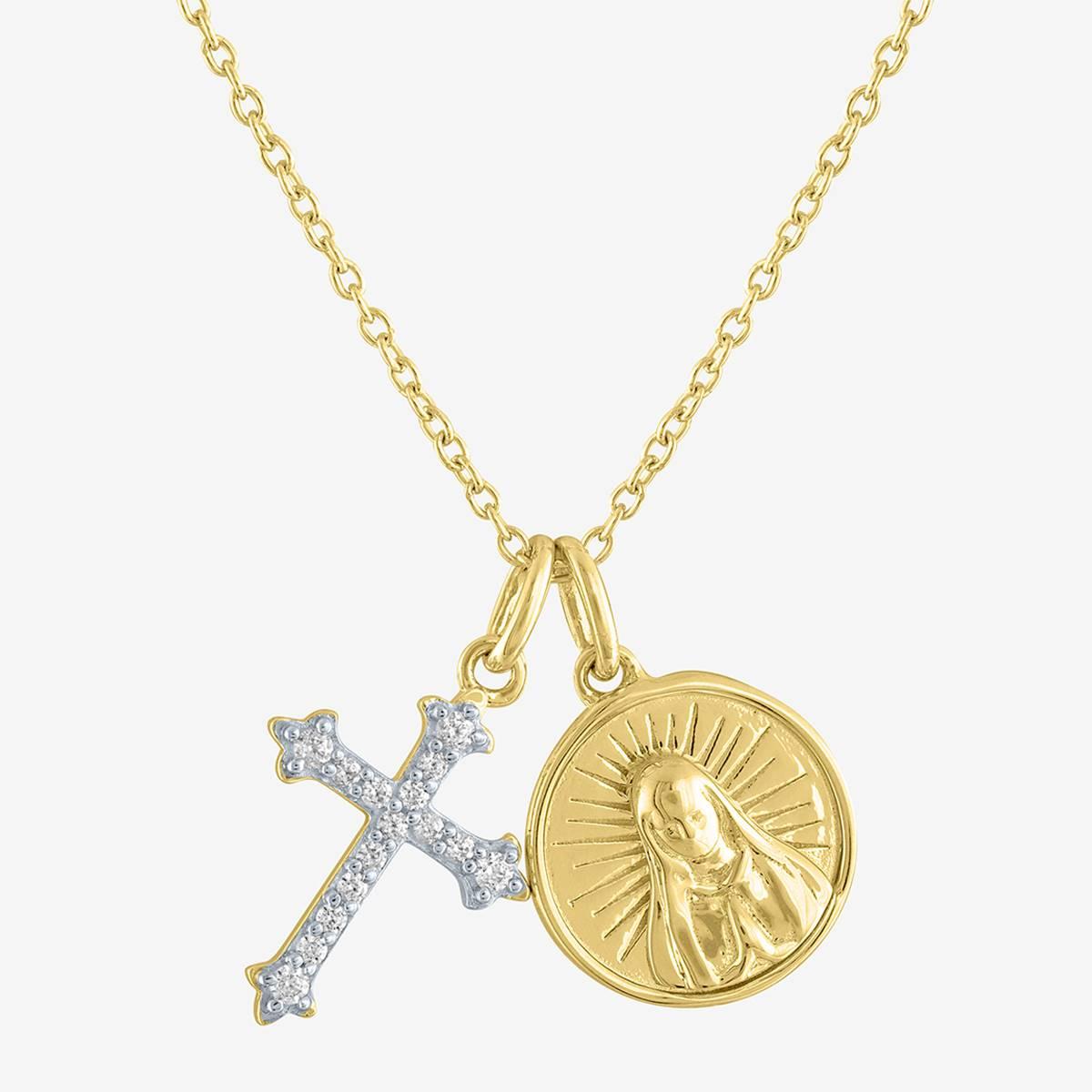 Nova Star(R) 1/10cttw. Lab Grown Diamond Cross Necklace