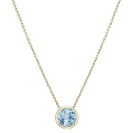 Gold Plated Sterling Silver Blue Topaz Stone Pendant Necklace