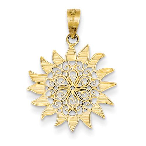 Gold Classics(tm) 14kt. Polished Filigree Sun Pendant