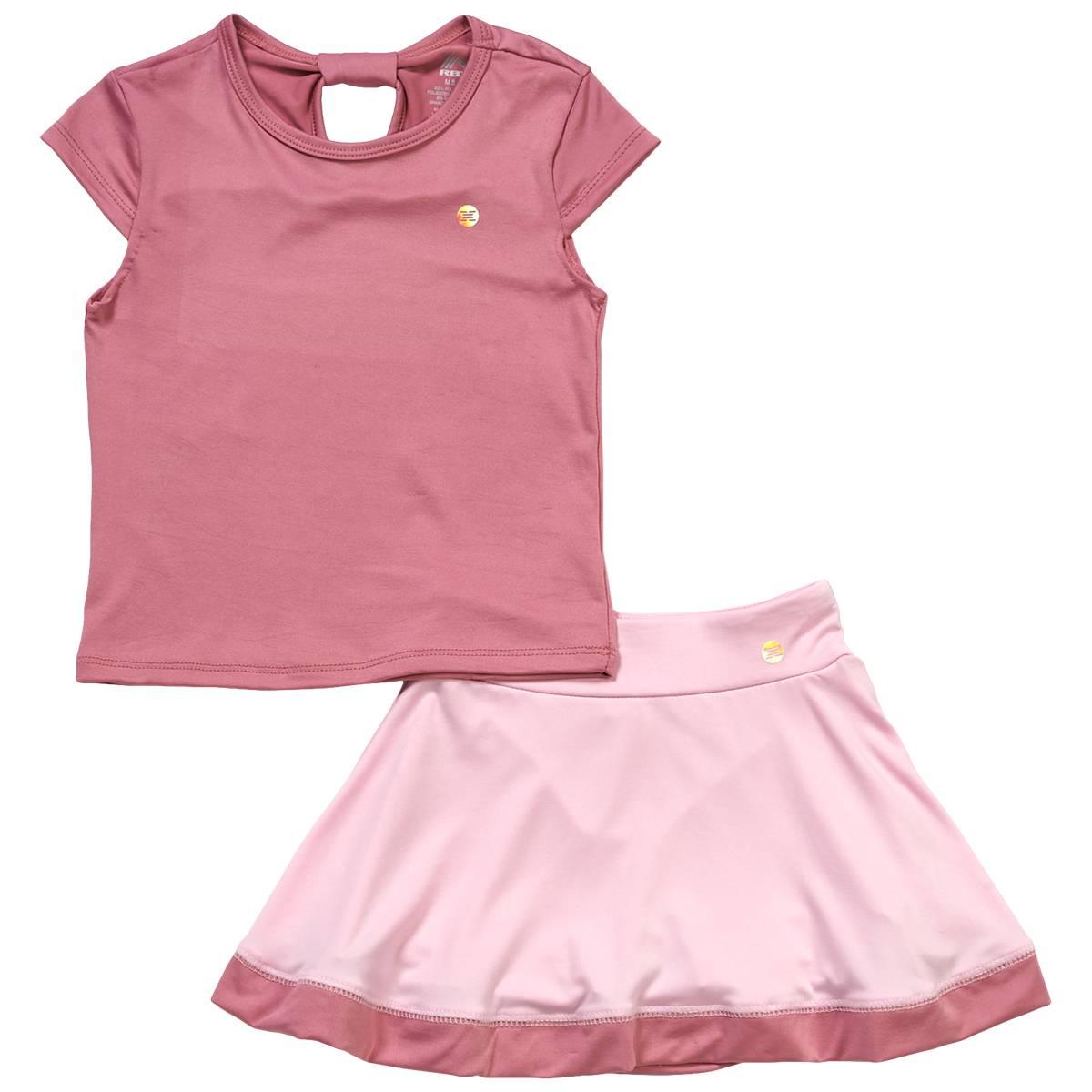 Girls (7-16) RBX Keyhole Tee w/ Color Block Skort Set
