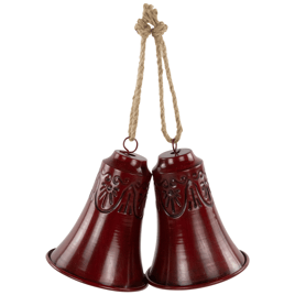 Northlight 2pc. Embossed Burgundy Christmas Bell Ornaments