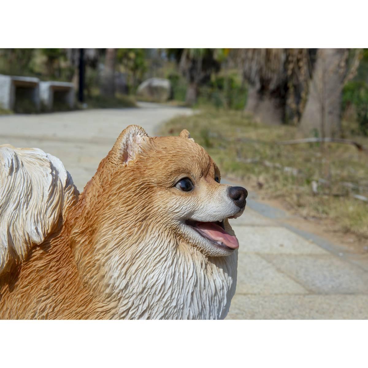 Hi-Line Gift Medium Standing Pomeranian Garden Statue