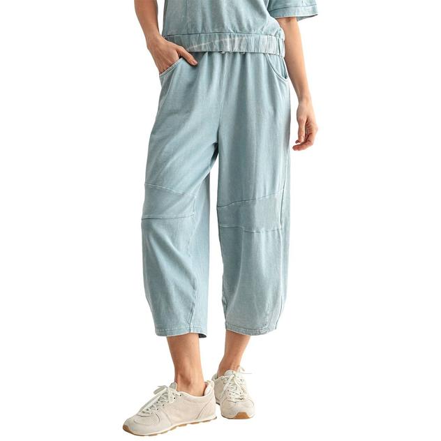 Womens CITY BLUES Solid Barrel Acid Wash Sweatpants