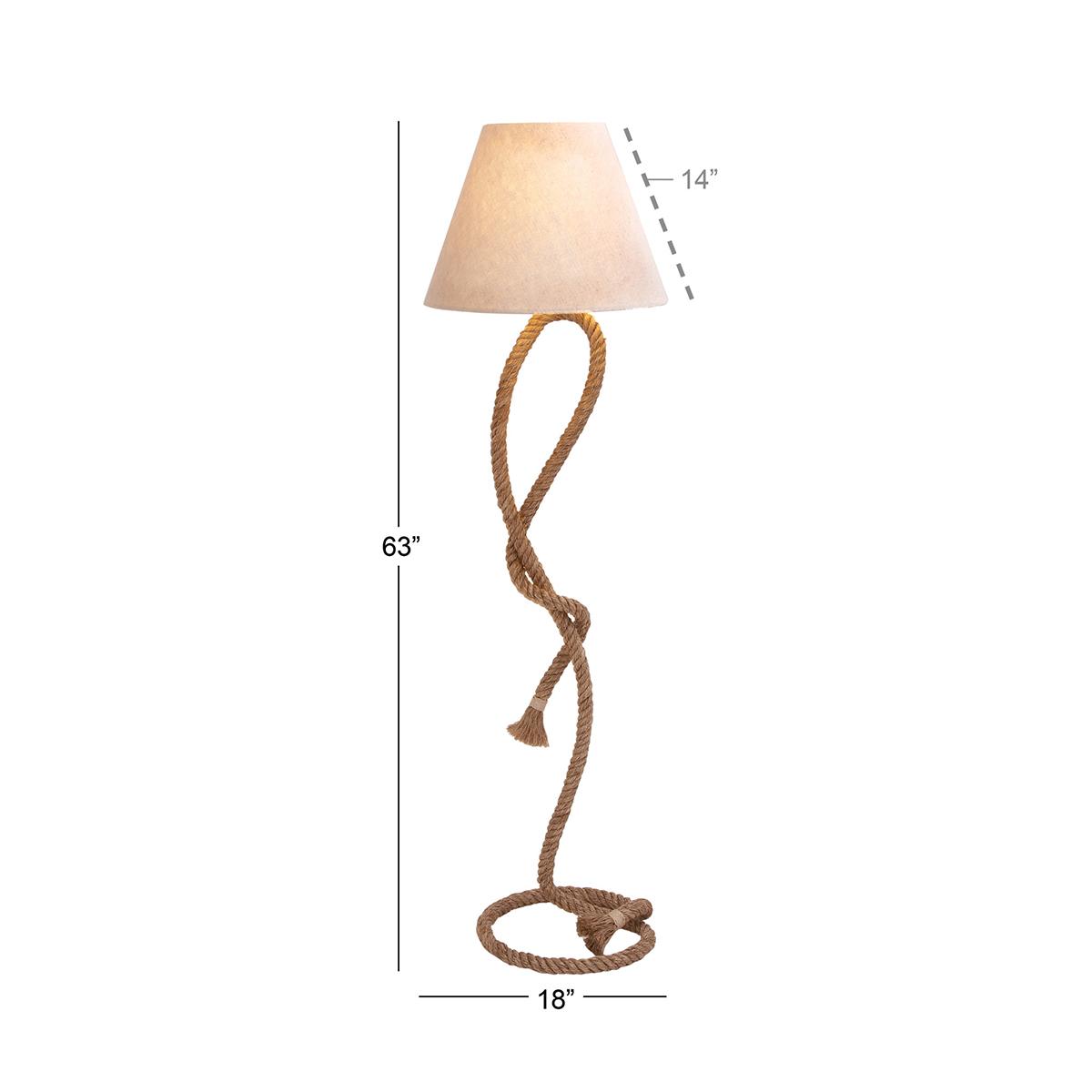 9th & Pike® Brown Jute Rustic Floor Lamp