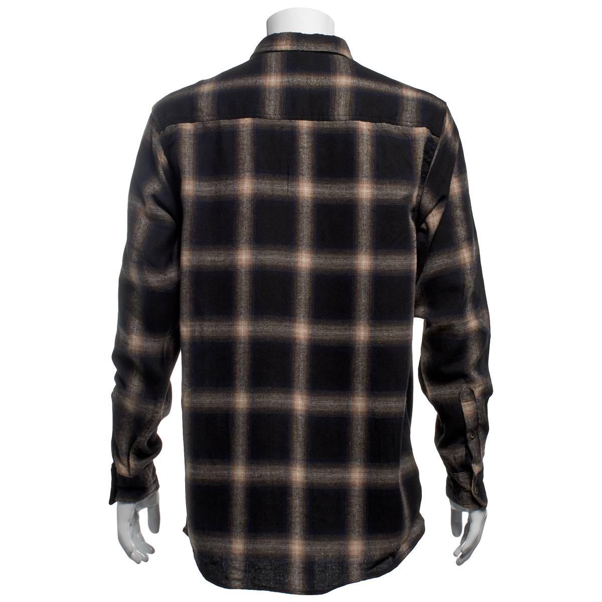 Mens Big & Tall Mountain Ridge Flannel Shirt - Black/Brown/Cream