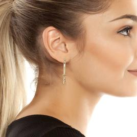 Steve Madden Garden Party Flower & Lightning Bolt Hoop Earrings