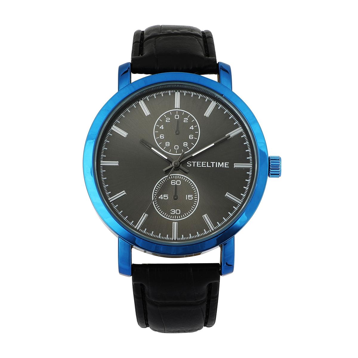 Mens Steeltime Blue IP Watch - C6-008-W