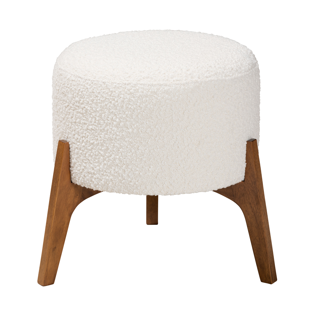 Baxton Studio Elkie Japandi Wood Ottoman Footstool