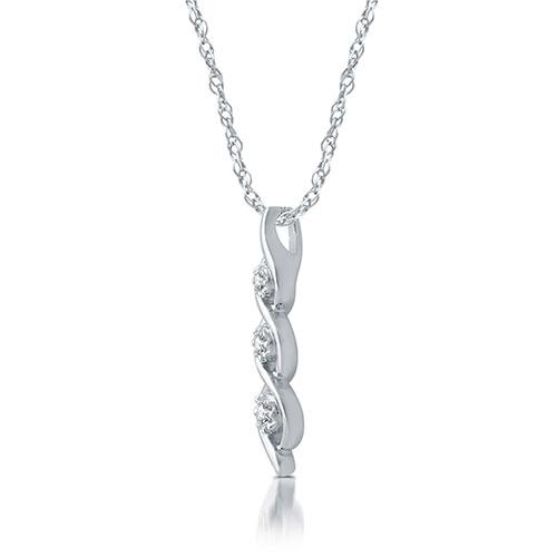 Then Now & Forever™ 1/10ct Diamond Sterling Silver 3Stone Pendant