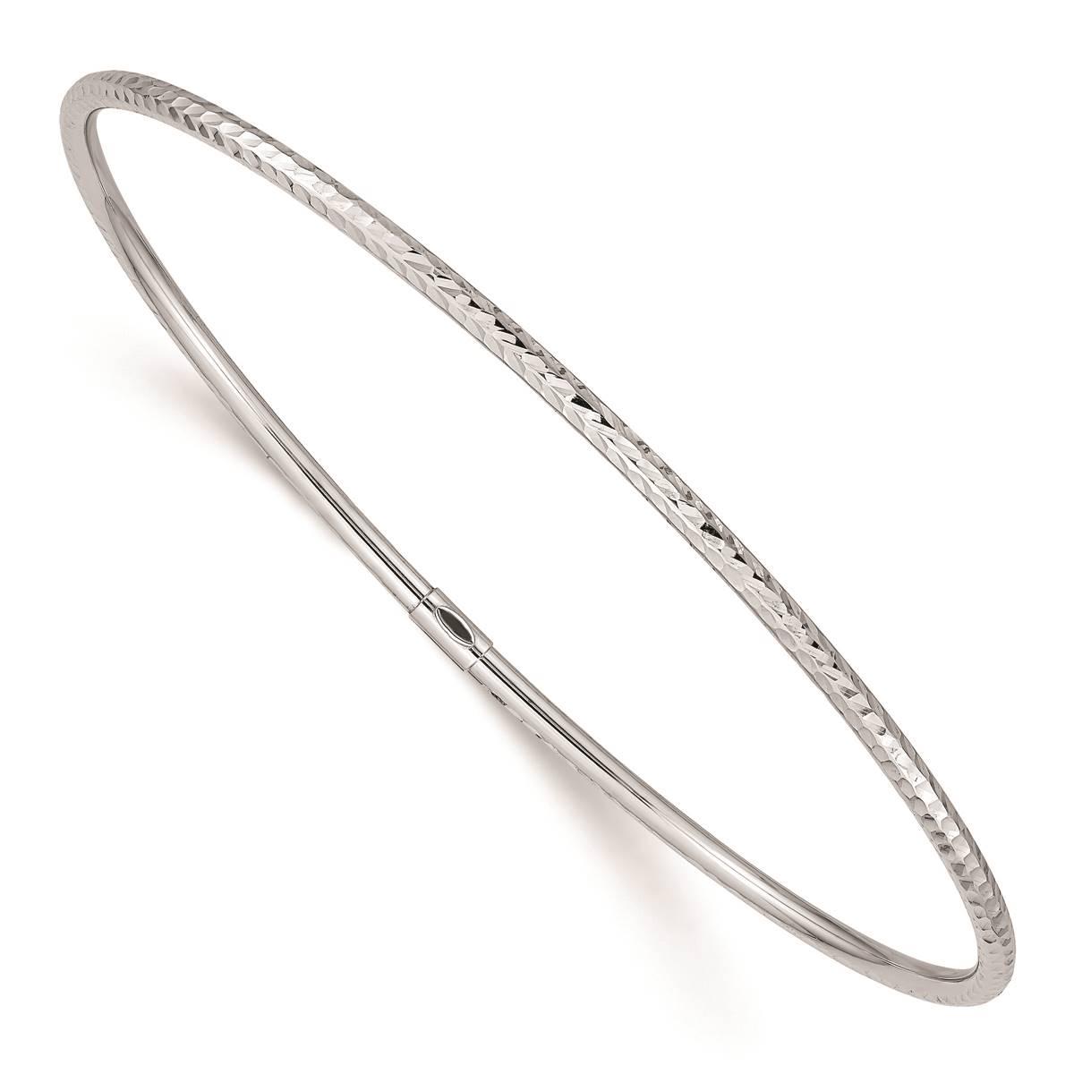 Gold Classics(tm) 14kt. White Gold 2mm Diamond-Cut Slip-On Bangle