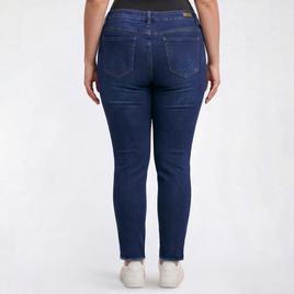 Plus Size Bleu Denim Braided Waist Straight Leg Jeans