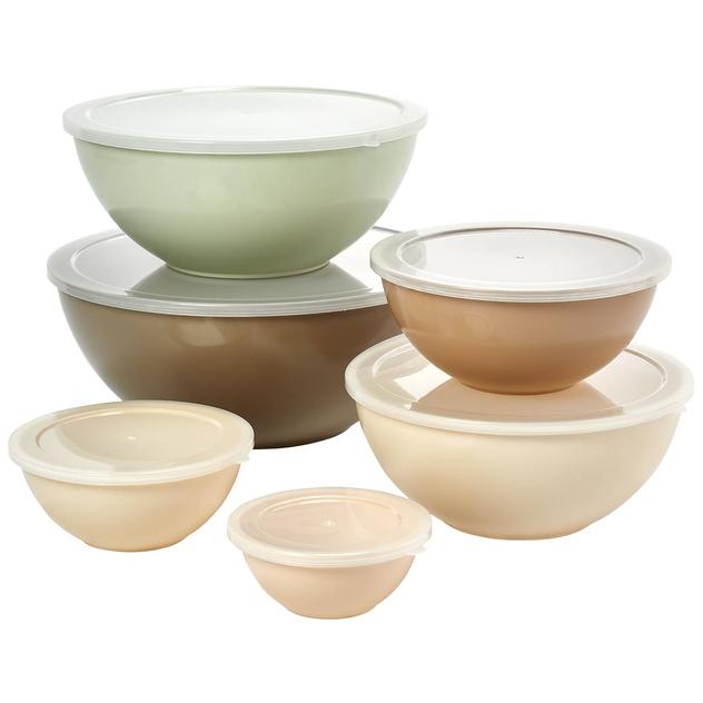12pc. Mixing Bowl Set w/ Lids - Outer Brown
