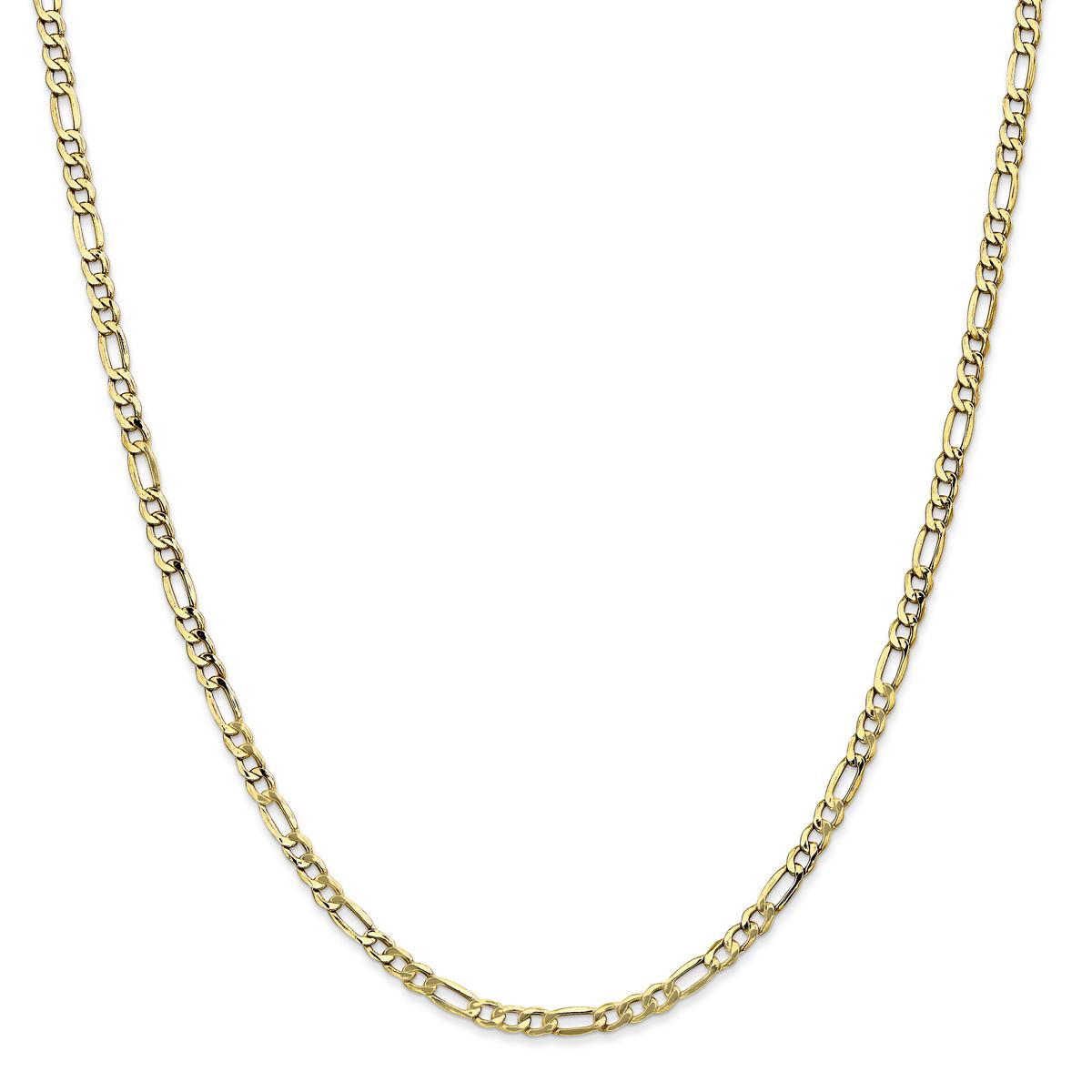 Unisex Gold Classics(tm) 10kt. 3.5mm 24in. Semi-Solid Figaro Chain