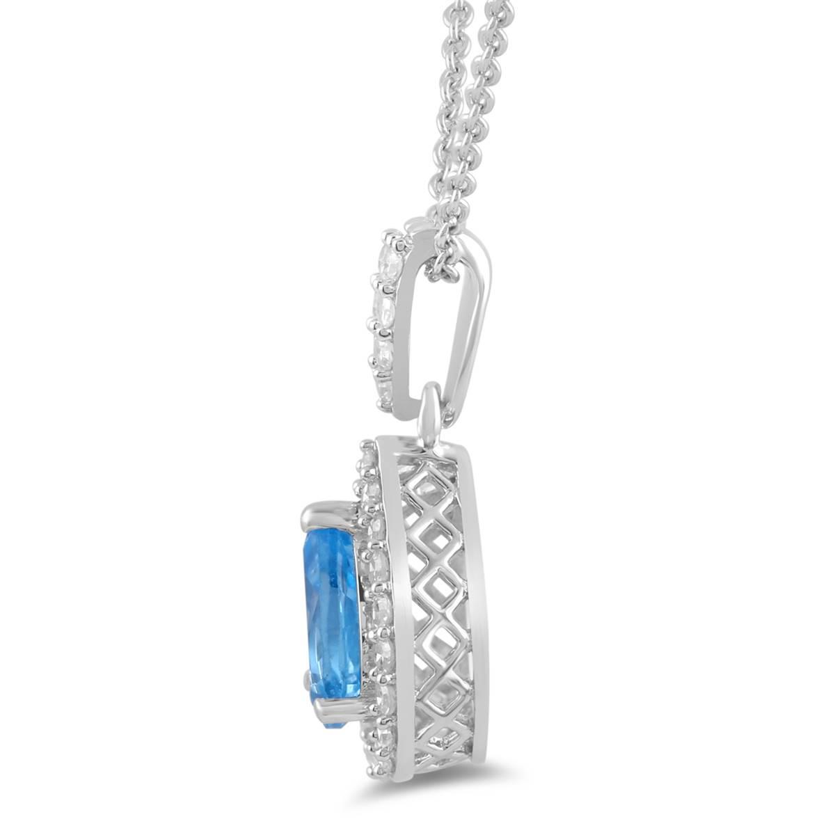 Nova Star® Silver-Sterling Lab Grown Diamond Gemstone Pendent