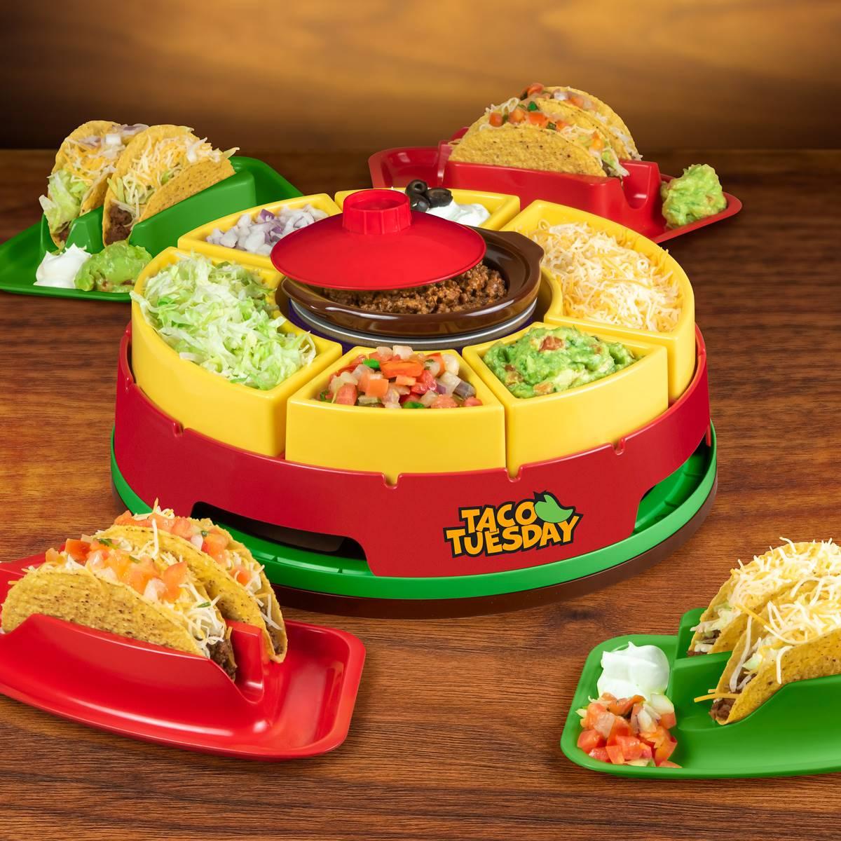 Nostalgia™ Taco Tuesday Lazy Susan Taco Bar