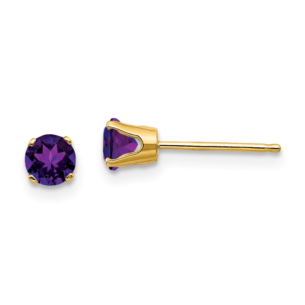 Gemstone Classics(tm) 4mm. Amethyst Stud Earrings