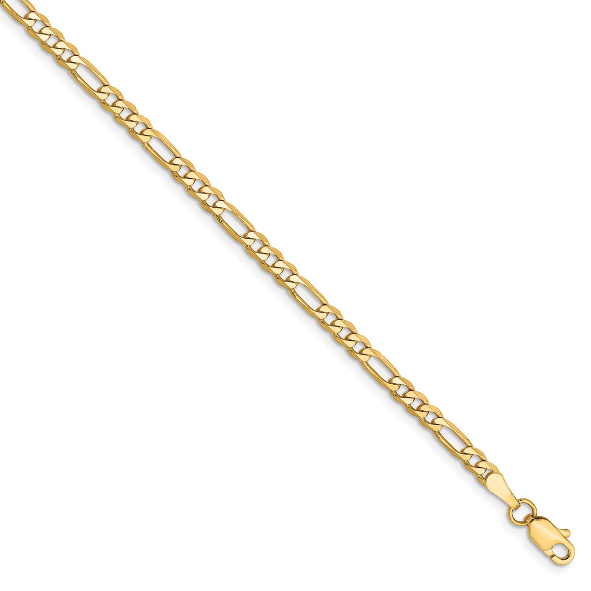 Unisex Gold Classics™ 3.0mm. 14k Gold Flat Figaro Chain Necklace