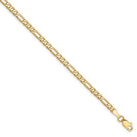 Unisex Gold Classics™ 3.0mm. 14k Gold Flat Figaro Chain Necklace
