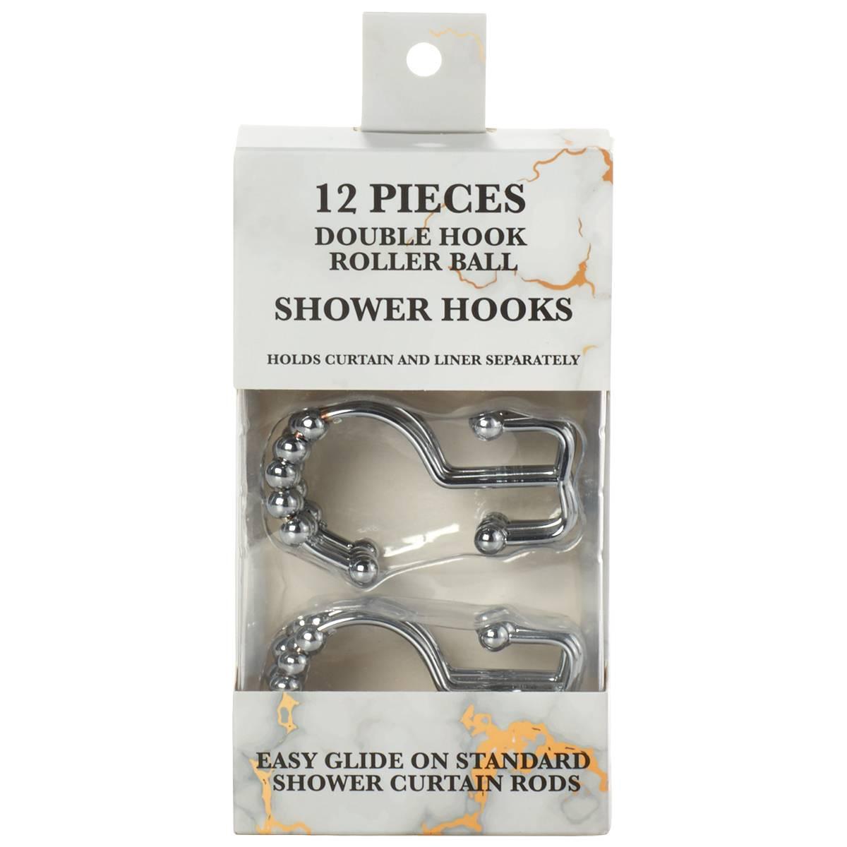 Silver Lining Home Chrome Double Roller Shower Hooks