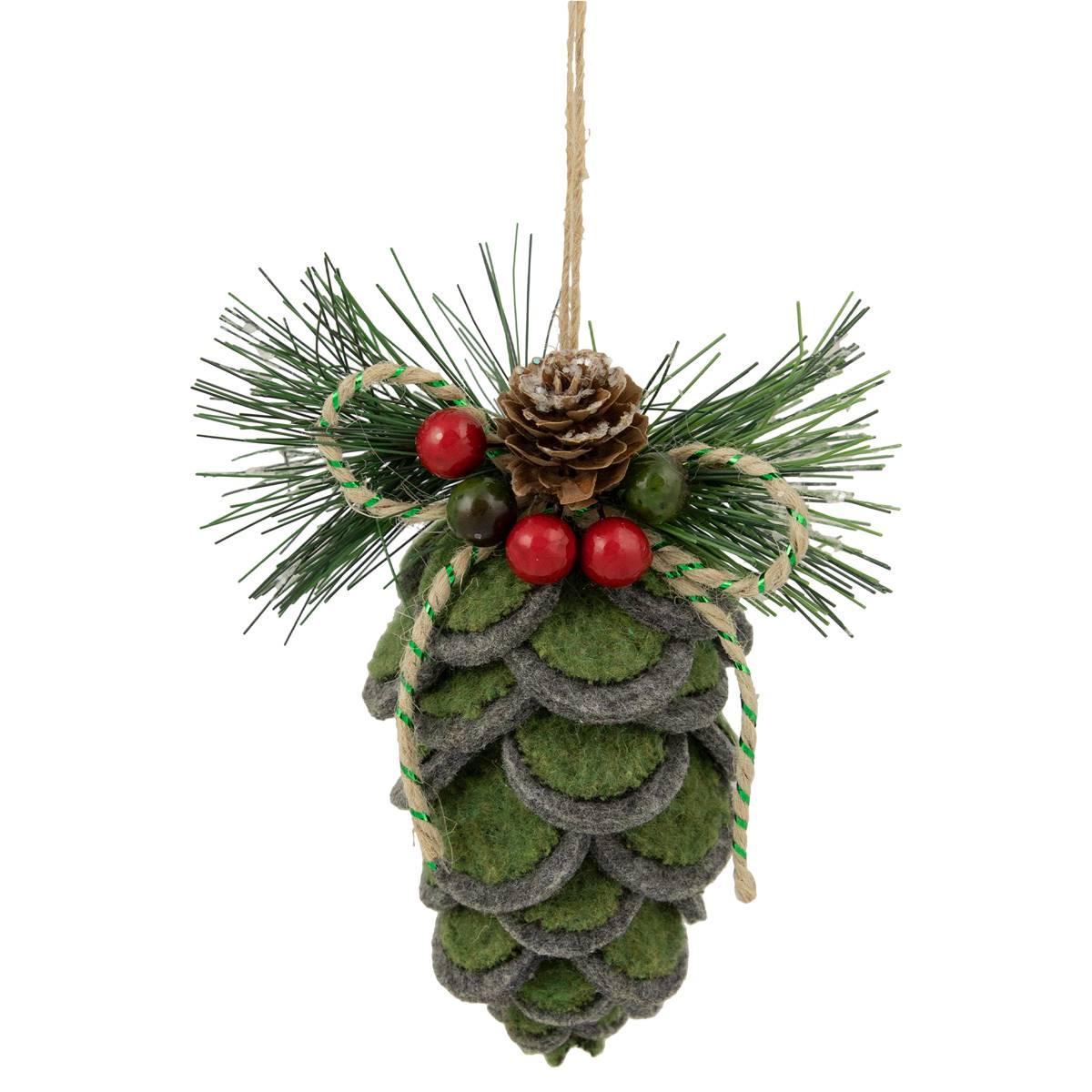 Northlight Seasonal 6in. Felt Pine Cone Christmas Ornament