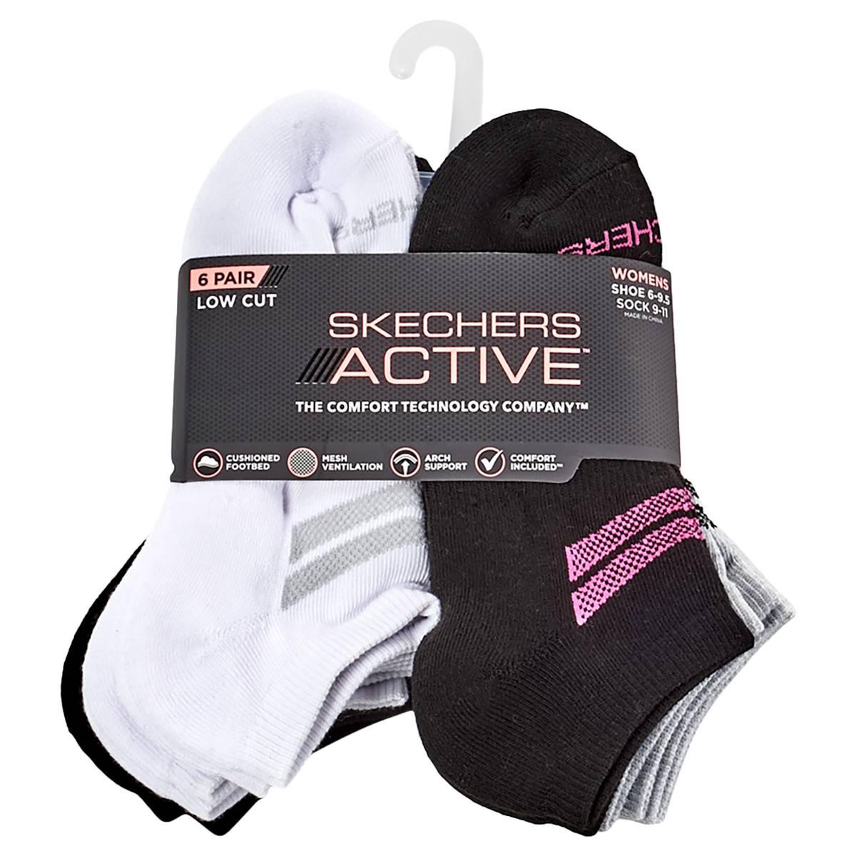 Womens Skechers(R) 6pk. Half Terry Low Cut Socks