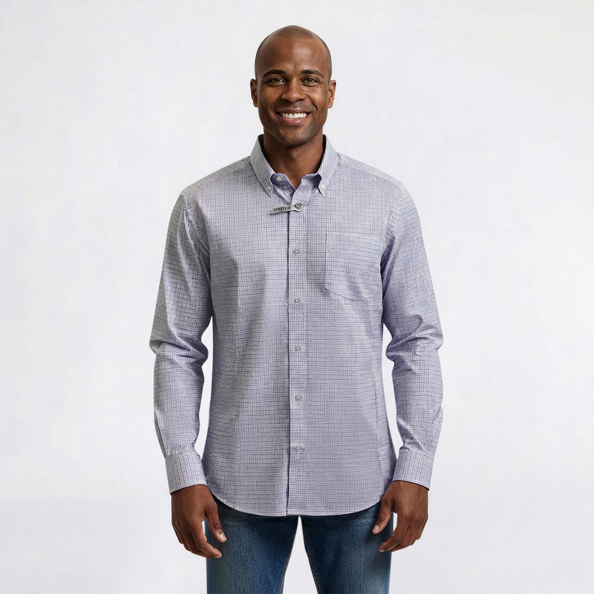 Mens Preswick & Moore(R) Regular Fit Stretch Dress Shirt - Purple