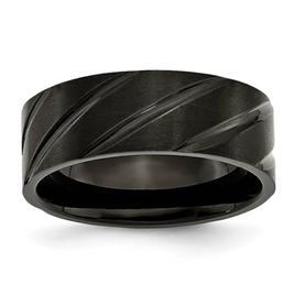 Mens Endless Affection(tm) 8mm Swirl Design Black IP Plated Band