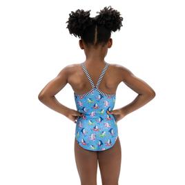 Toddler Girls Dolfin® Fin Floats Criss-Cross One Piece Swimsuit