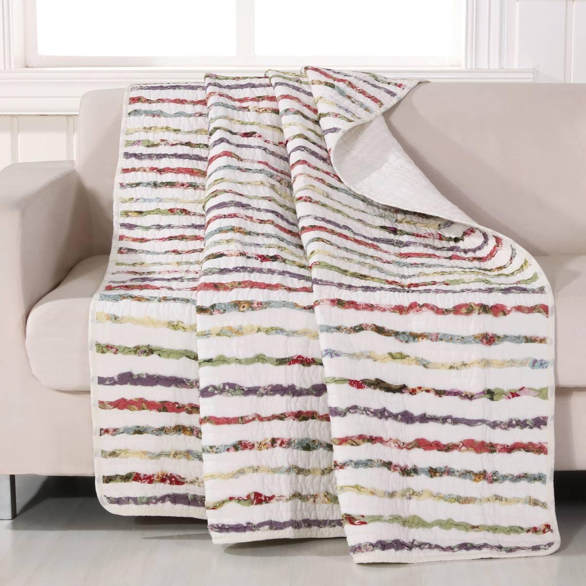 Greenland Home Fashions(tm) Bella Ruffle Reversible Quilted Throw