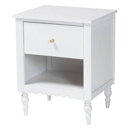 Baxton Studio Roni Modern White Wood 1-Drawer Nightstand