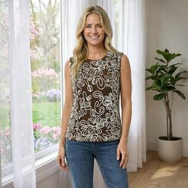Womens Nanette Lepore Sleeveless Soutache Floral Lace Blouse