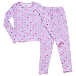 Girls (7-16) René Rofé® 2pc. Glitter Hearts Snug Fit Pajama Set