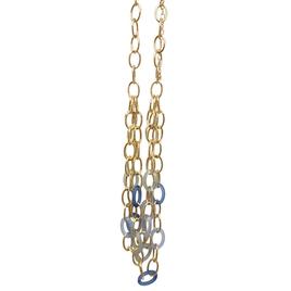 Ashley Cooper(tm) Gold-Tone Blue Hue 3 Row Chain Necklace