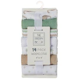 The Preppy Bear 14pk. Dino/Print/Solid Washcloths