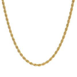 Vermeil Sterling Silver 16in. Polished Solid Rope Chain Necklace